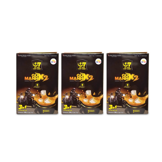 Trung Nguyen G7 Gu Manh X2 3in1 Coffee, Pack of 3