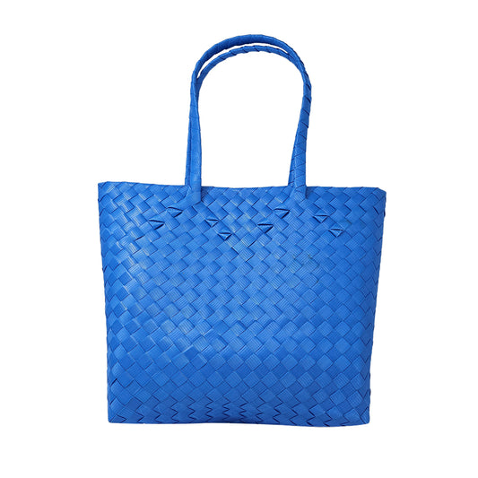 Misenka Handicrafts Philippine Bayong Azure Blue Go with Zipper Bag