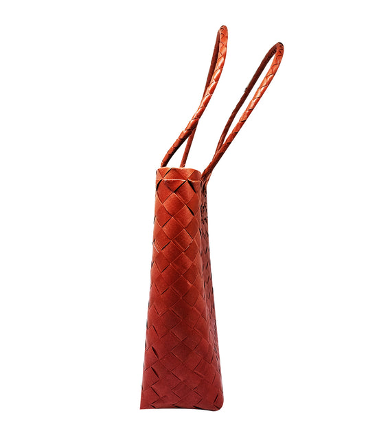 Misenka Handicrafts Philippine Bayong Scarlet Red Go Bag - SALE 50% OFF