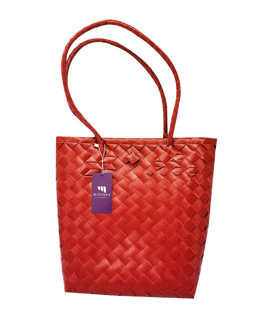 Misenka Handicrafts Philippine Bayong Scarlet Red Go Bag - SALE 50% OFF