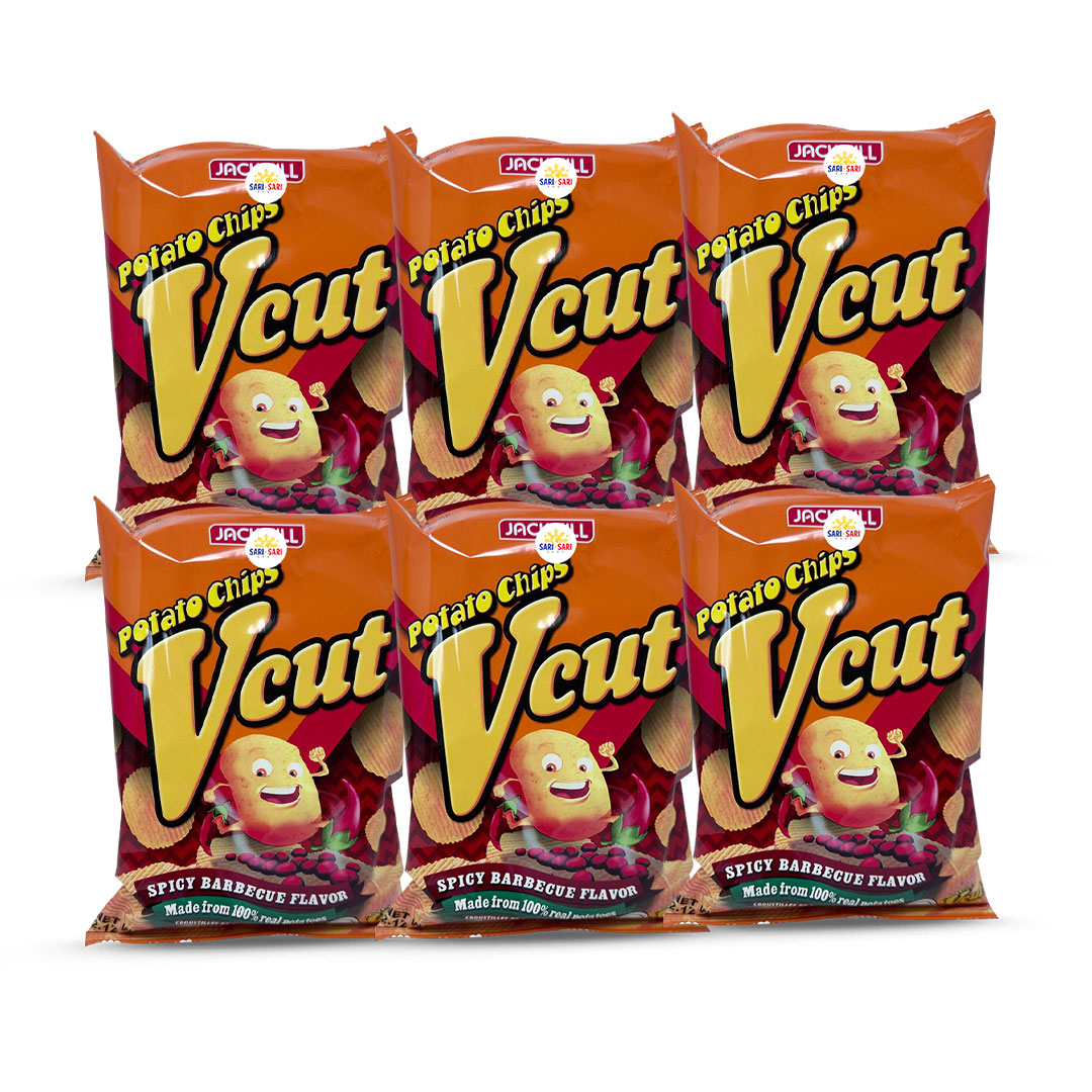 Jack 'n Jill V Cut Potato Chips Spicy BBQ 60g, Pack of 6