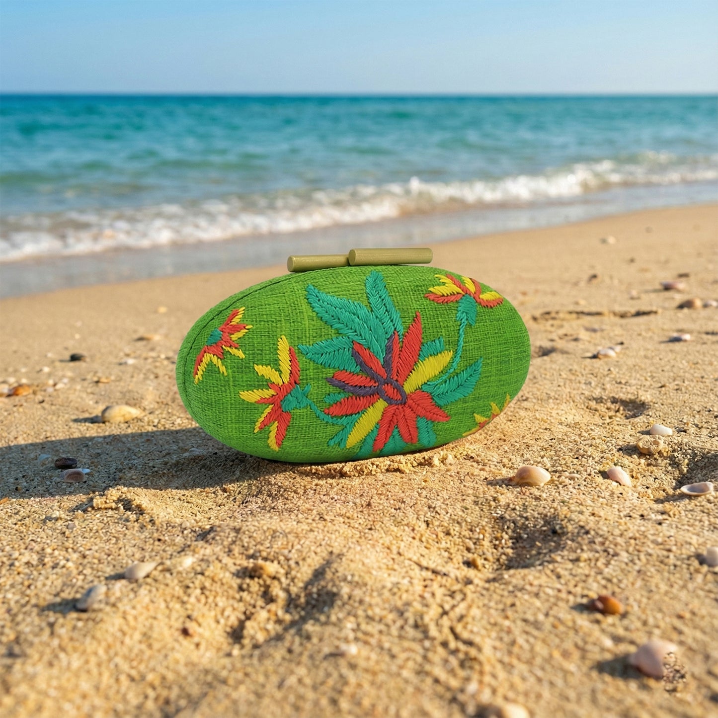 Misenka Embroidered Hard Clutch Limited Offer