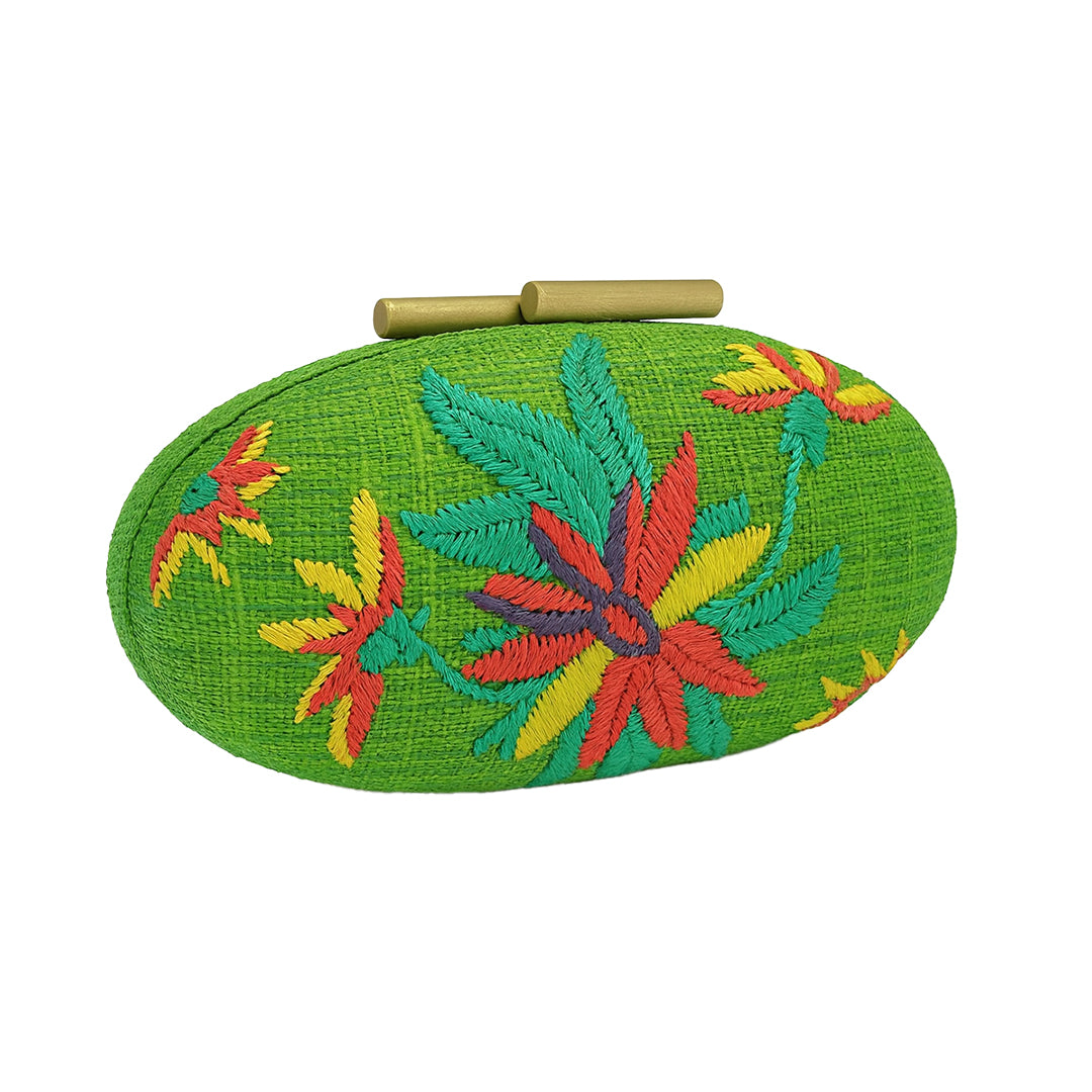 Misenka Embroidered Hard Clutch Limited Offer