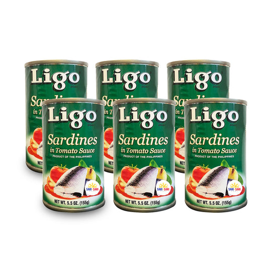 Ligo Sardines with Tomato Sauce 155g, Pack of 6