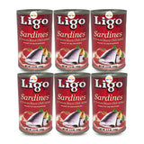 Ligo Sardines in Tomato Sauce with Chili 155g, Pack of 6