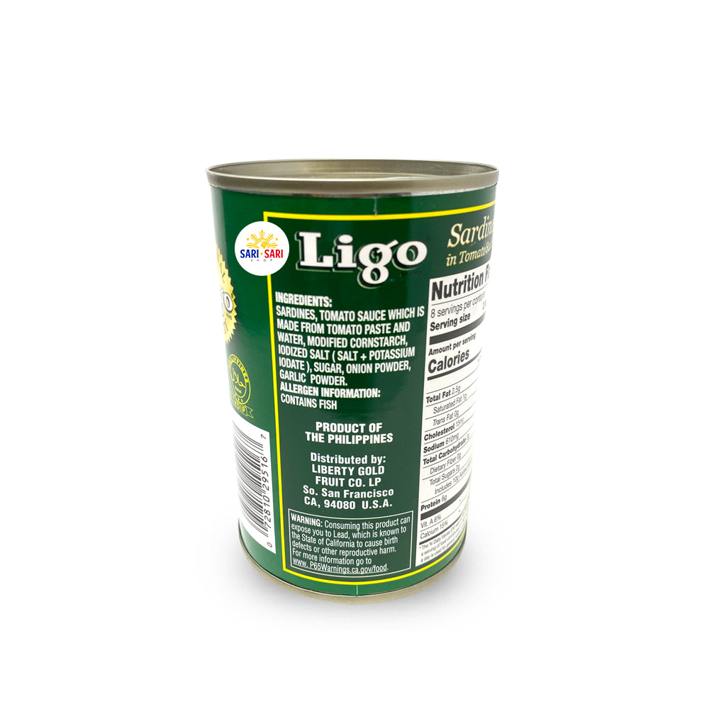 Ligo Sardines in Tomato Green 155g, Pack of 6