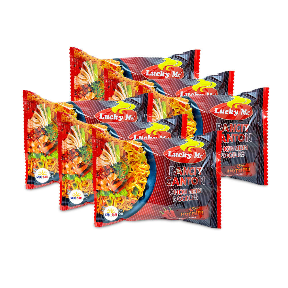 Lucky Me Hot Pancit Canton 60g, Pack of 6