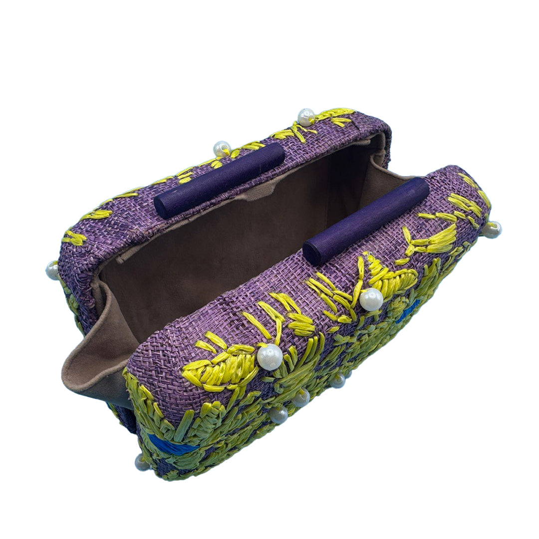 Misenka Embroidered Hard Clutch Limited Offer