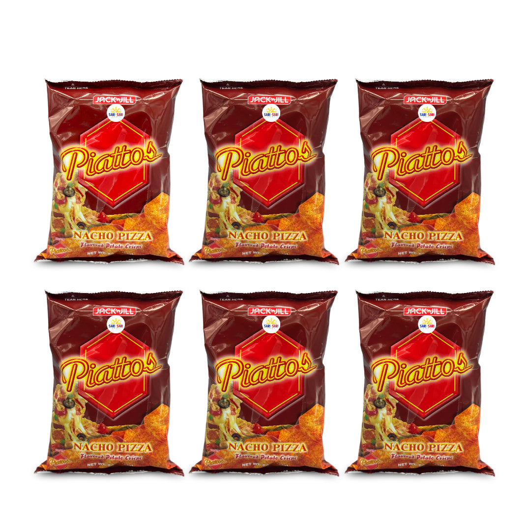 Jack 'n Jill Piattos Nacho Pizza Flavor Potato Crisps 85g, Pack of 6