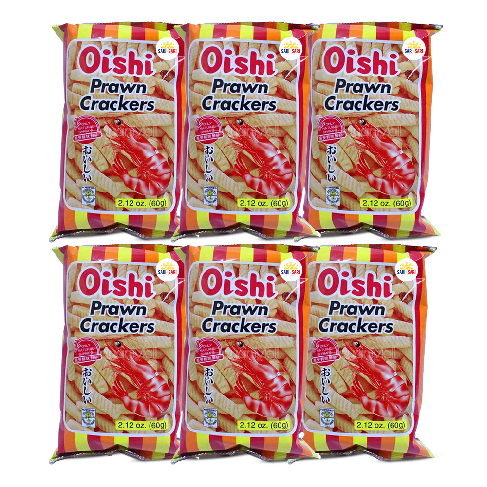 Oishi Prawn Crackers Classic 60g, Pack of 6