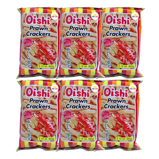 Oishi Prawn Crackers Classic 60g, Pack of 6