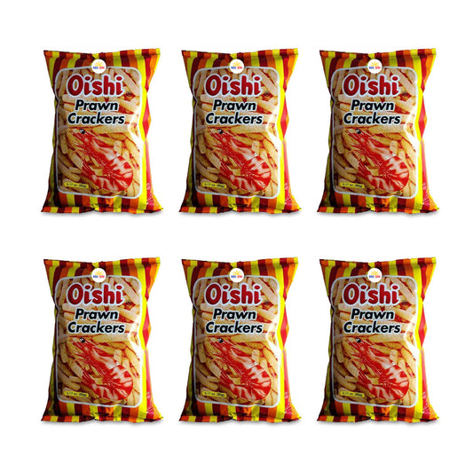 Oishi Prawn Crackers 90g, Pack of 6 – Crunchy Savory Snack