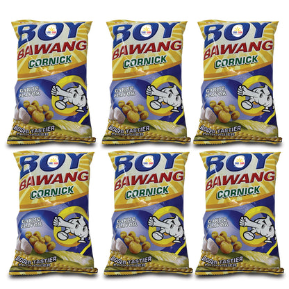 Boy Bawang Cornick, 90g Pack of 6 – Crunchy Filipino Corn Snack, Bold Garlic Taste