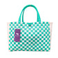 Misenka Handicrafts Philippine Bayong Pearl White / Mint Green Classic Checkered Bag - SALE 50% OFF