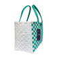 Misenka Handicrafts Philippine Bayong Pearl White / Mint Green Classic Checkered Bag - SALE 50% OFF