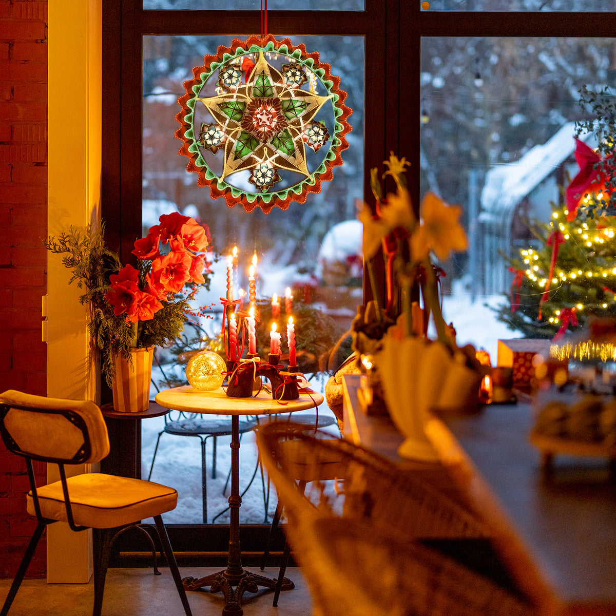 Misenka Capiz Christmas Lantern 30 Inches