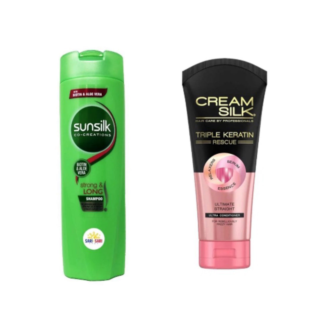 Sunsilk Shampoo 180ml. & Creamsilk Conditioner Tri Keratin 170ml. Bundle