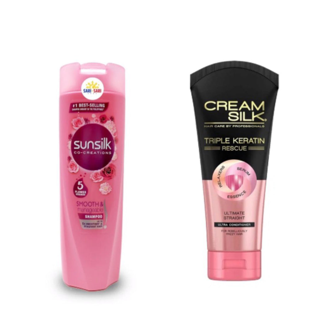 Sunsilk Shampoo 180ml. & Creamsilk Conditioner Tri Keratin 170ml. Bundle