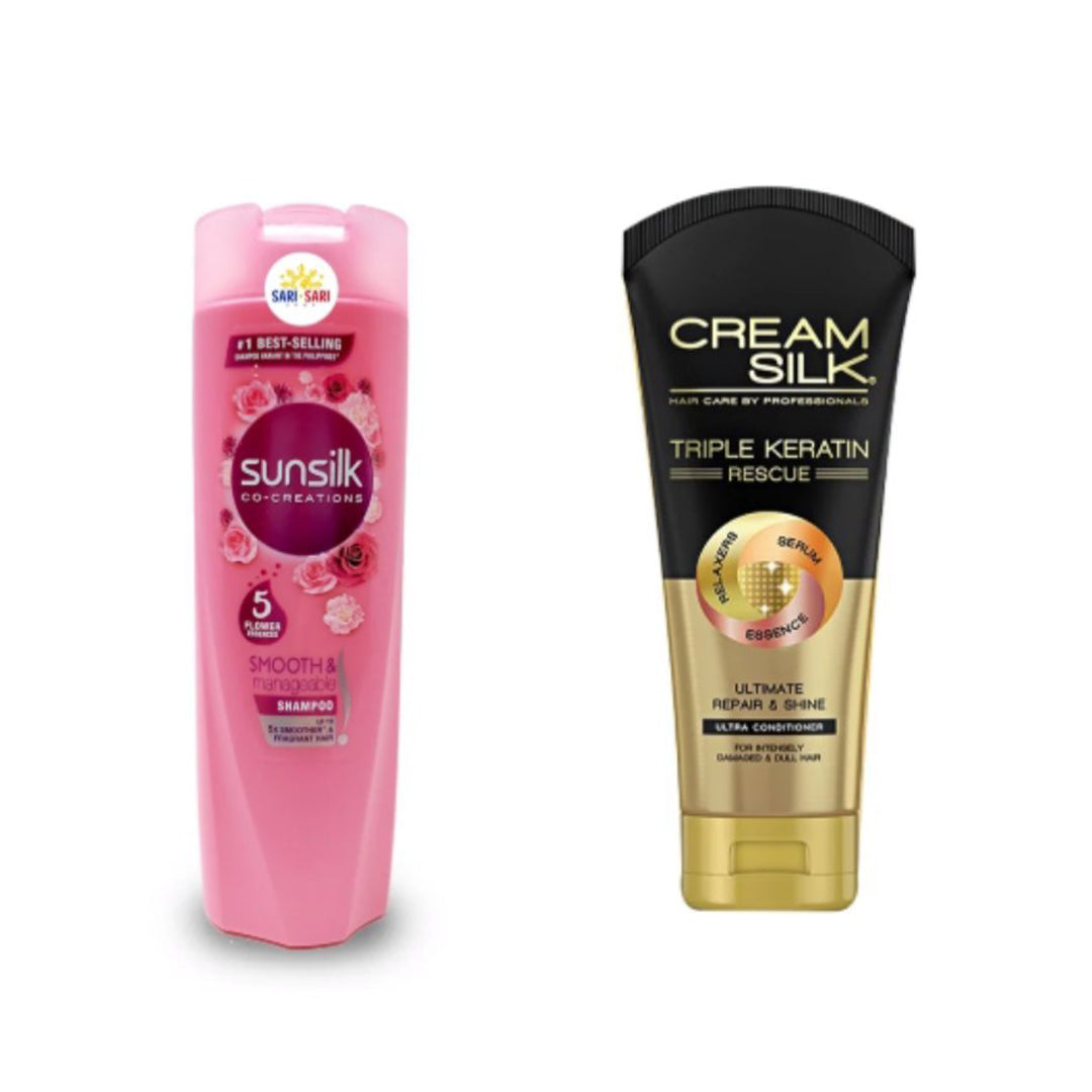 Sunsilk Shampoo 180ml. & Creamsilk Conditioner Tri Keratin 170ml. Bundle