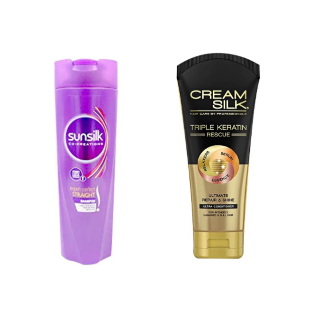 Sunsilk Shampoo 180ml. & Creamsilk Conditioner Tri Keratin 170ml. Bundle