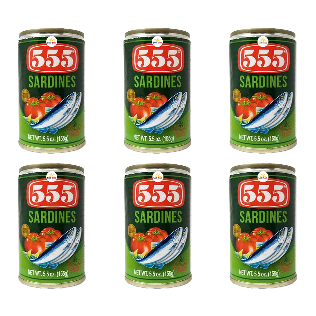 555 Sardines in Tomato Sauce, 155g - Pack of 6