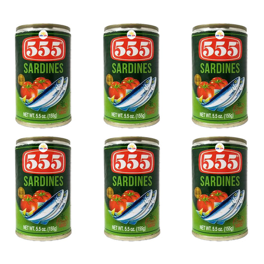 555 Sardines in Tomato Sauce, 155g - Pack of 6