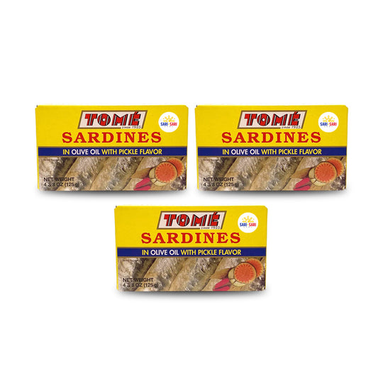 Tome Sardines in Olive Oil with Pickle 125g, Pack of 3