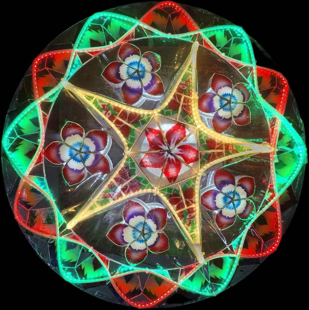 Misenka Capiz Christmas Lantern with LED Lights 30 Inches – Traditional Holiday Décor, Handcrafted Parol Ornament for Indoor & Outdoor Use