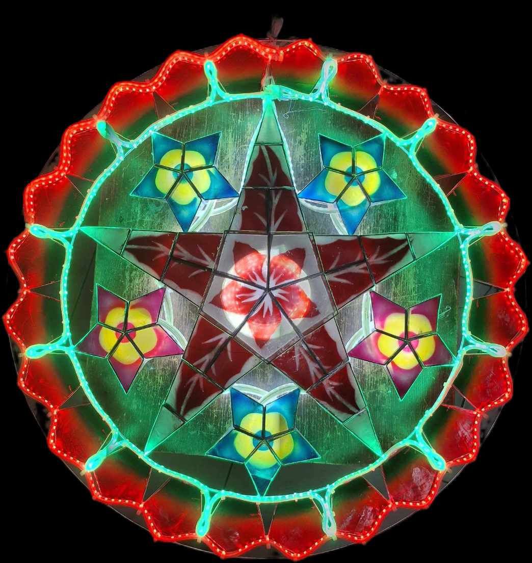 Misenka Capiz Christmas Lantern with LED Lights 30 Inches – Traditional Holiday Décor, Handcrafted Parol Ornament for Indoor & Outdoor Use