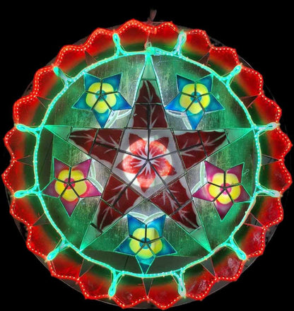 Misenka Capiz Christmas Lantern with LED Lights 30 Inches – Traditional Holiday Décor, Handcrafted Parol Ornament for Indoor & Outdoor Use