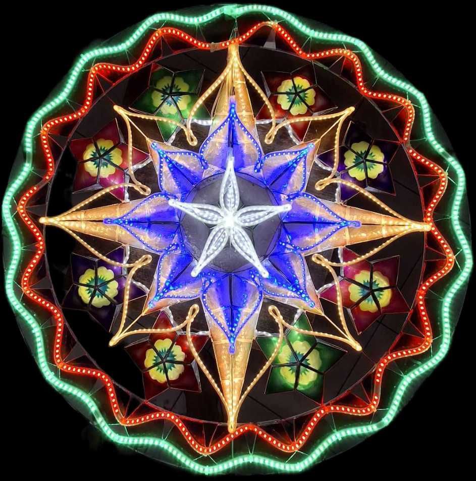Misenka Capiz Christmas Lantern with LED Lights 30 Inches – Traditional Holiday Décor, Handcrafted Parol Ornament for Indoor & Outdoor Use