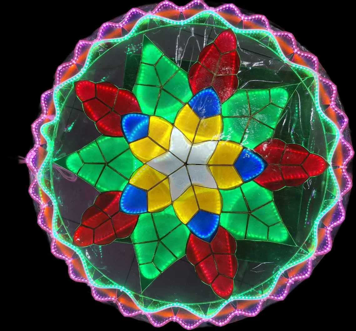 Misenka Capiz Christmas Lantern with LED Lights 30 Inches – Traditional Holiday Décor, Handcrafted Parol Ornament for Indoor & Outdoor Use