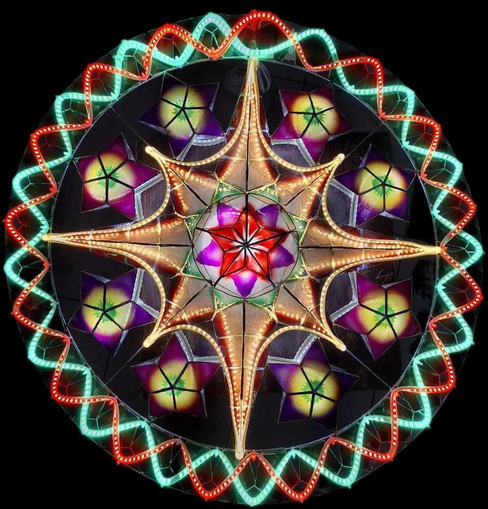 Misenka Capiz Christmas Lantern with LED Lights 30 Inches – Traditional Holiday Décor, Handcrafted Parol Ornament for Indoor & Outdoor Use