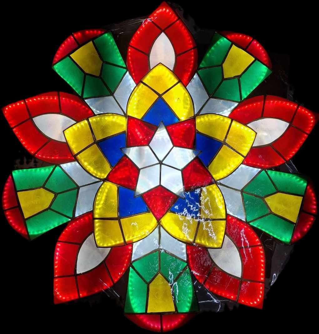 Misenka Capiz Christmas Lantern with LED Lights 30 Inches – Traditional Holiday Décor, Handcrafted Parol Ornament for Indoor & Outdoor Use