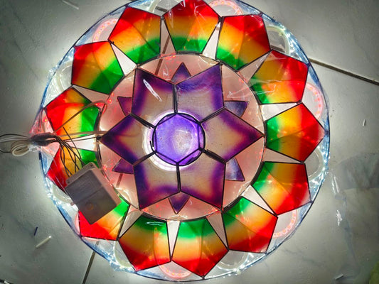 Misenka Capiz Christmas Lantern with LED Lights 12 Inches – Traditional Holiday Décor, Handcrafted Parol Ornament for Indoor & Outdoor Use