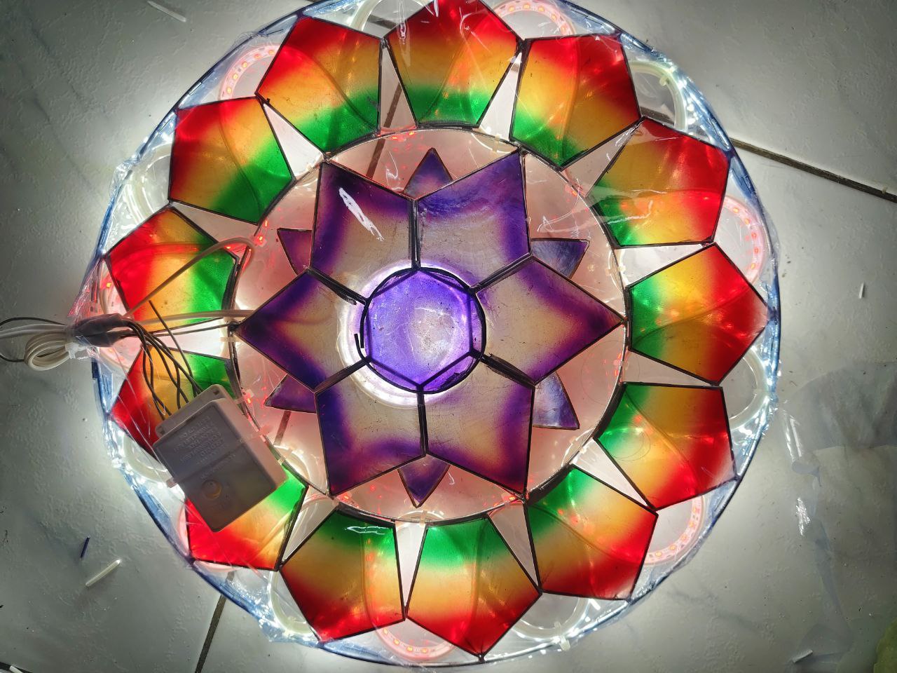 Misenka Capiz Christmas Lantern with LED Lights 12 Inches – Traditional Holiday Décor, Handcrafted Parol Ornament for Indoor & Outdoor Use