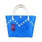 Misenka Handicrafts Philippine Bayong Azure Blue Pearl White Two Tone Classic Bag - SALE 50% OFF