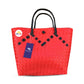 Misenka Handicrafts Philippine Bayong Coral Red Midnight Black Two Tone Classic Bag