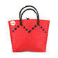 Misenka Handicrafts Philippine Bayong Coral Red Midnight Black Two Tone Classic Bag