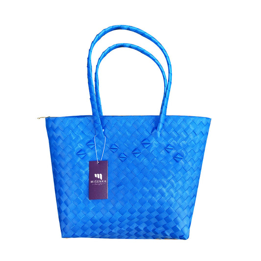 Misenka Handicrafts Philippine Bayong Azure Blue Classic Bag SALE 50% OFF