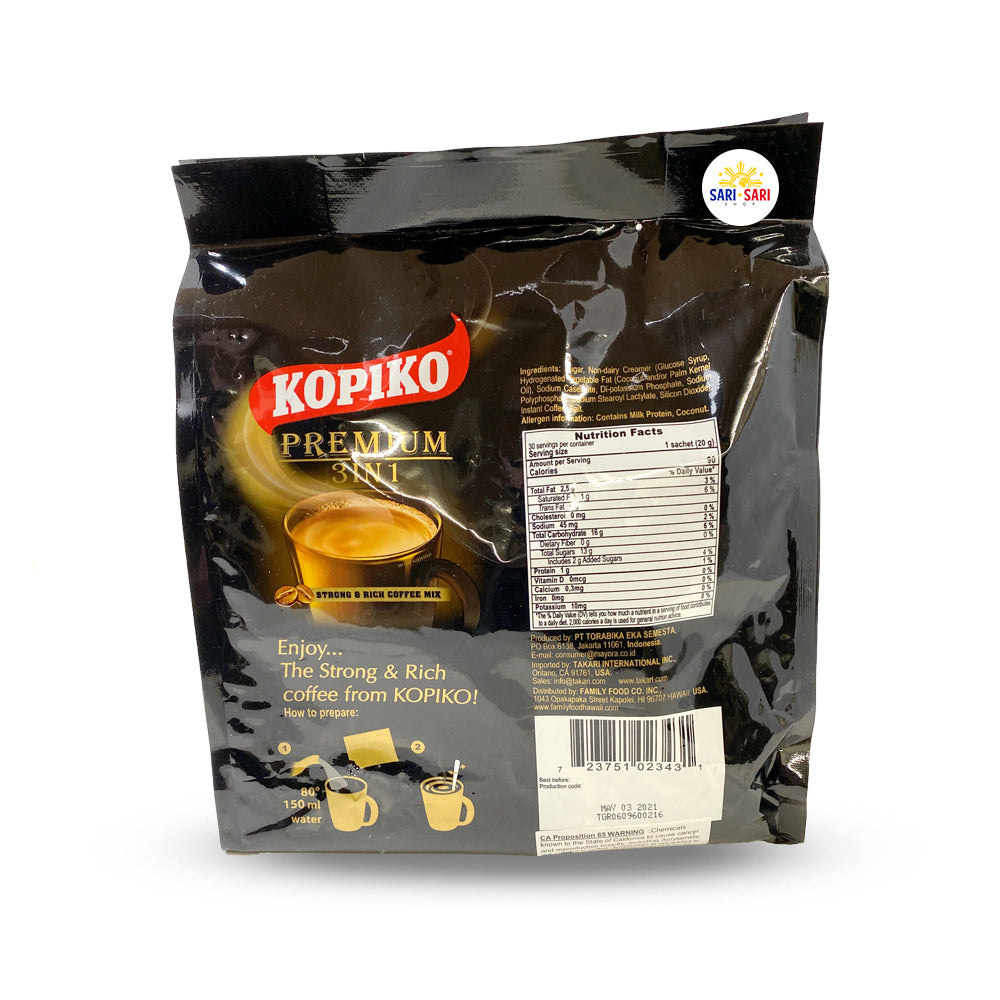 Kopiko Premium 3in1 Instant Coffee 30 Sachet 26.5oz – Shop Sari Sari