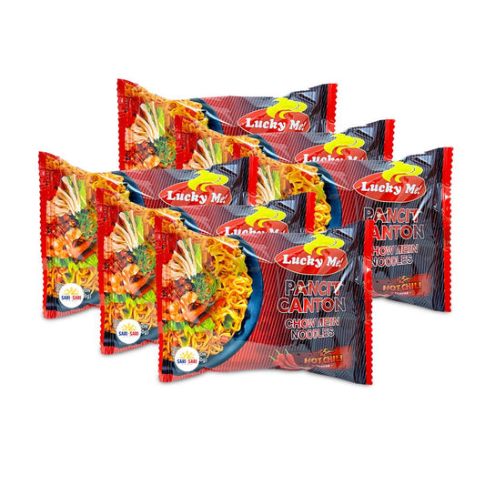Lucky Me Instant Pancit Canton Hot Chili 65g, Pack of 6