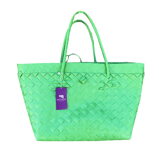 Misenka Handicrafts Philippine Bayong Mint Green Carry All Bag SALE 50% OFF