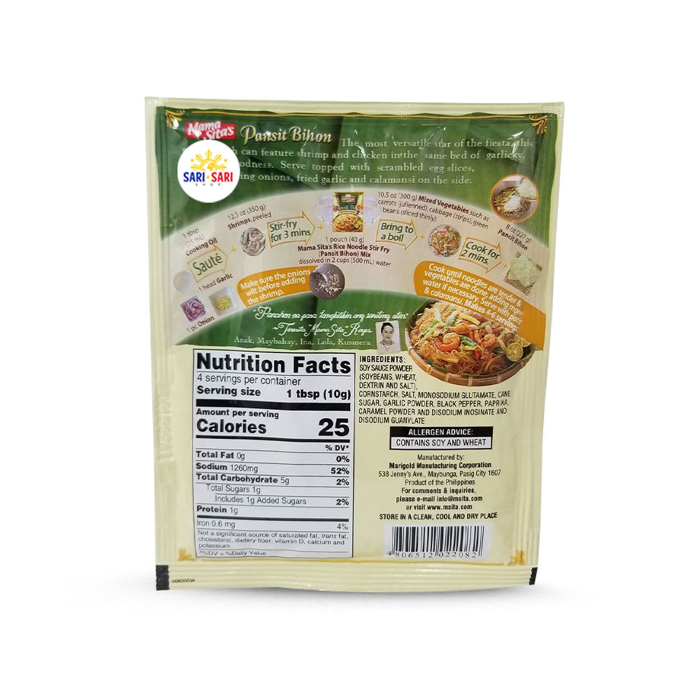 Mama Sita's Pancit Bihon Rice Noodle Stir Fry Mix 40g