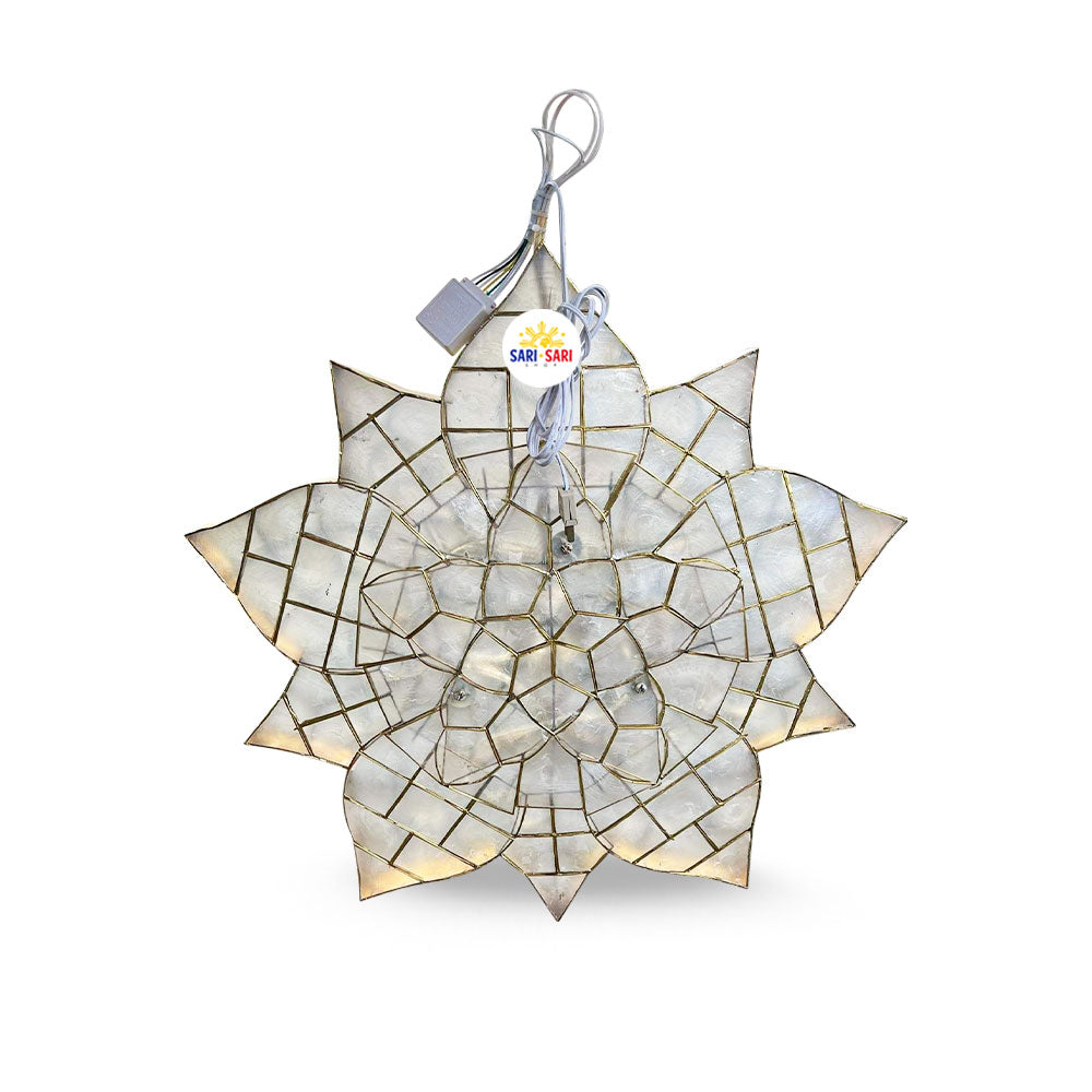 Misenka Misa De Gallo Lantern Parol na Capiz Pure White 24 inches Free Shipping