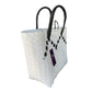 Misenka Handicrafts Philippine Bayong Pearl White Midnight Black Two Tone Classic Bag - SALE 50% OFF